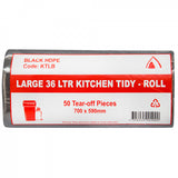 36L Kitchen Tidy Bags - Black 50 Bags