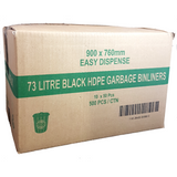 73L Black Bin Liners - High Density 500 Bags - CBC Cleaning Products Pty Ltd.