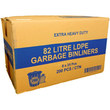 82L Black Bin Liners - Extra Heavy Duty 200 Bags - CBC Cleaning Products Pty Ltd.