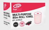 2 Ply 80m Hand Roll Paper Towels - Royal Touch