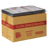 73L Black Bin Liners - Heavy Duty 250 Bags - CBC Cleaning Products Pty Ltd.