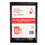 120L Black Bin Liners - 100 Bags