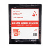 240L Black Bin Liners - 100 Bags