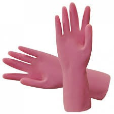 Rubber Gloves, Silverlined - Pink - CBC Cleaning Products Pty Ltd.