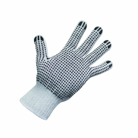 Polycotton Gloves with Black PVC Dots - CBC Cleaning Products Pty Ltd.